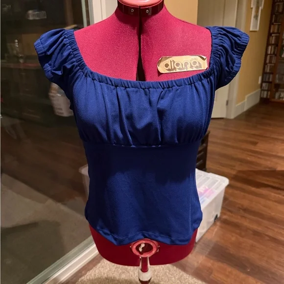 Royal Blue Wrapper Top - Picture 1 of 6